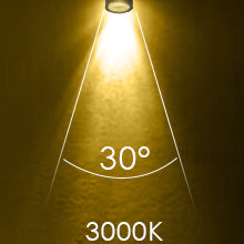 Three LED solar spotlights with a black finish, designed for outdoor use, showcasing their waterproof features and bright warm white light.