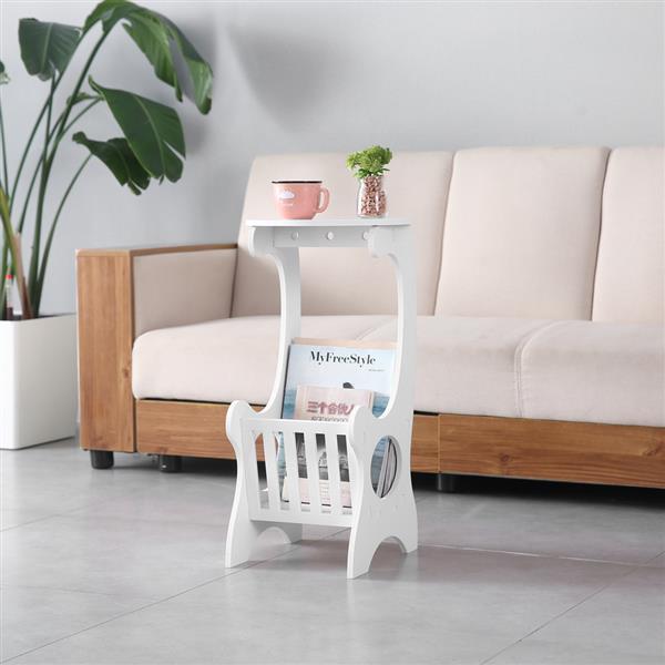 Modern European Style Round Side Table Lamp in white, measuring 30 x 30 x 60 cm, perfect for bedrooms and living rooms.