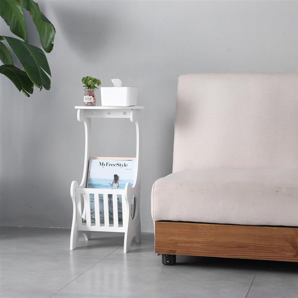 Modern European Style Round Side Table Lamp in white, measuring 30 x 30 x 60 cm, perfect for bedrooms and living rooms.