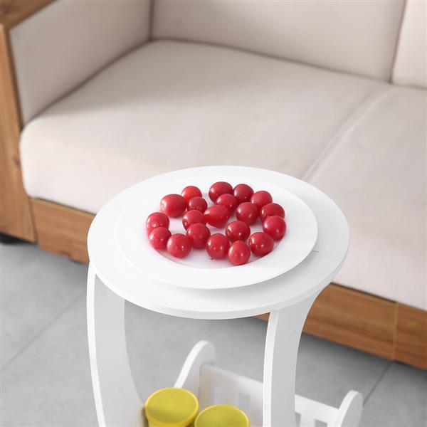 Modern European Style Round Side Table Lamp in white, measuring 30 x 30 x 60 cm, perfect for bedrooms and living rooms.