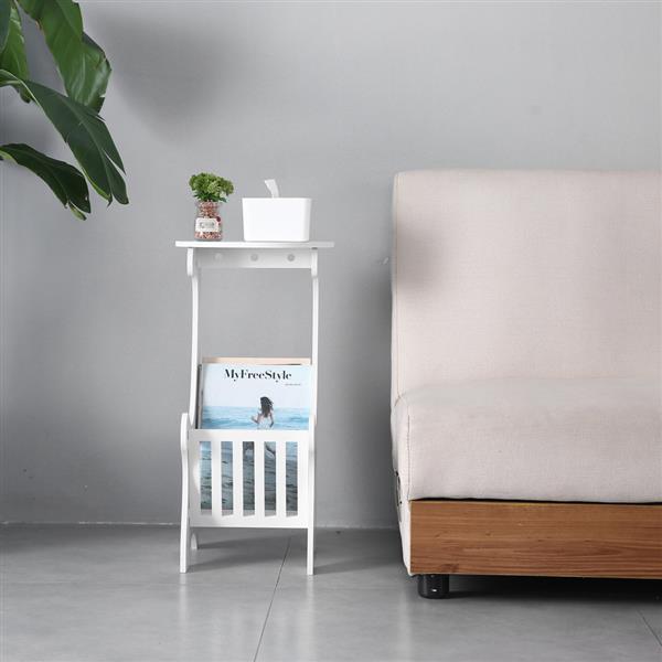 Modern European Style Round Side Table Lamp in white, measuring 30 x 30 x 60 cm, perfect for bedrooms and living rooms.