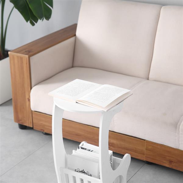 Modern European Style Round Side Table Lamp in white, measuring 30 x 30 x 60 cm, perfect for bedrooms and living rooms.