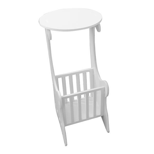 Modern European Style Round Side Table Lamp in white, measuring 30 x 30 x 60 cm, perfect for bedrooms and living rooms.