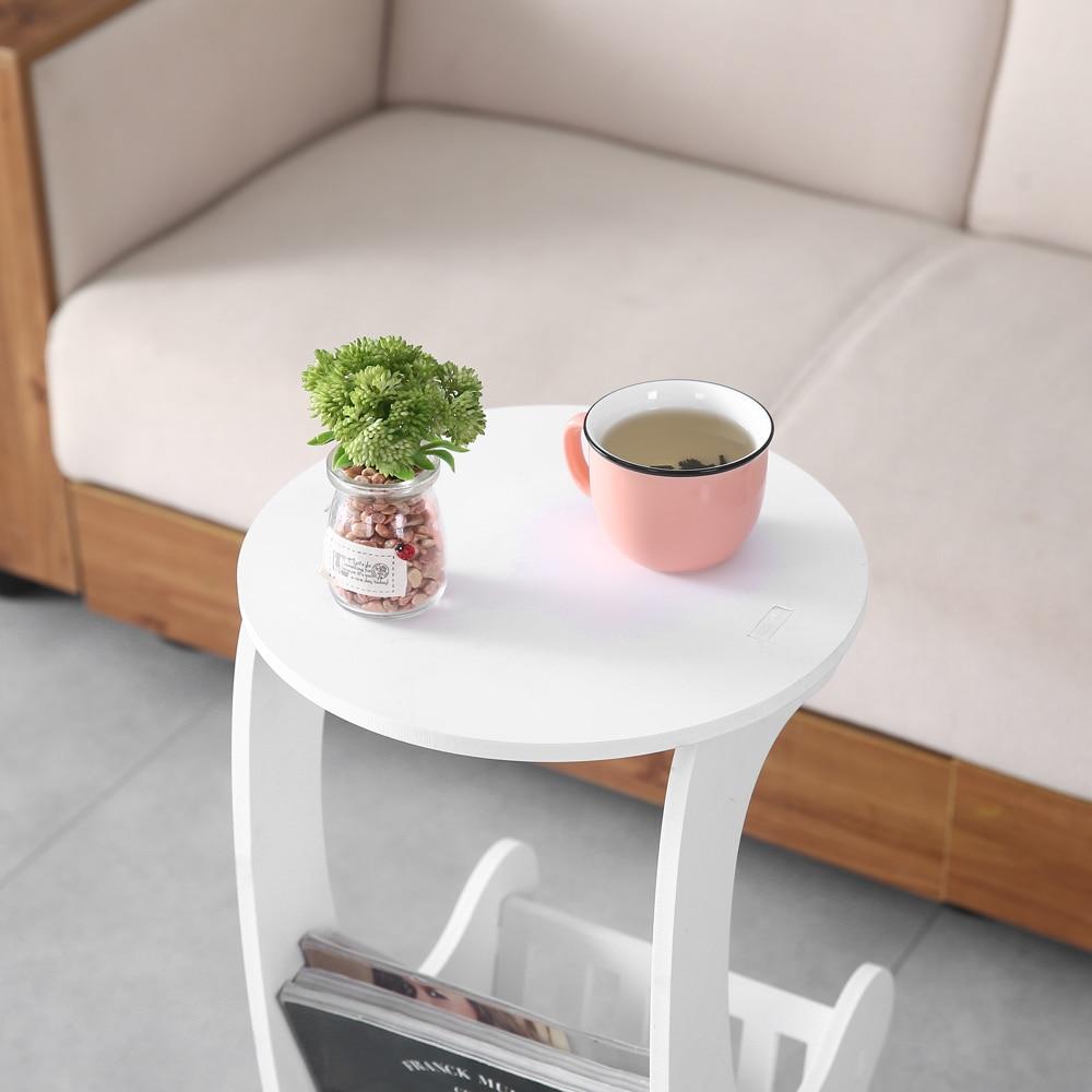 Modern European Style Round Side Table Lamp in white, measuring 30 x 30 x 60 cm, perfect for bedrooms and living rooms.