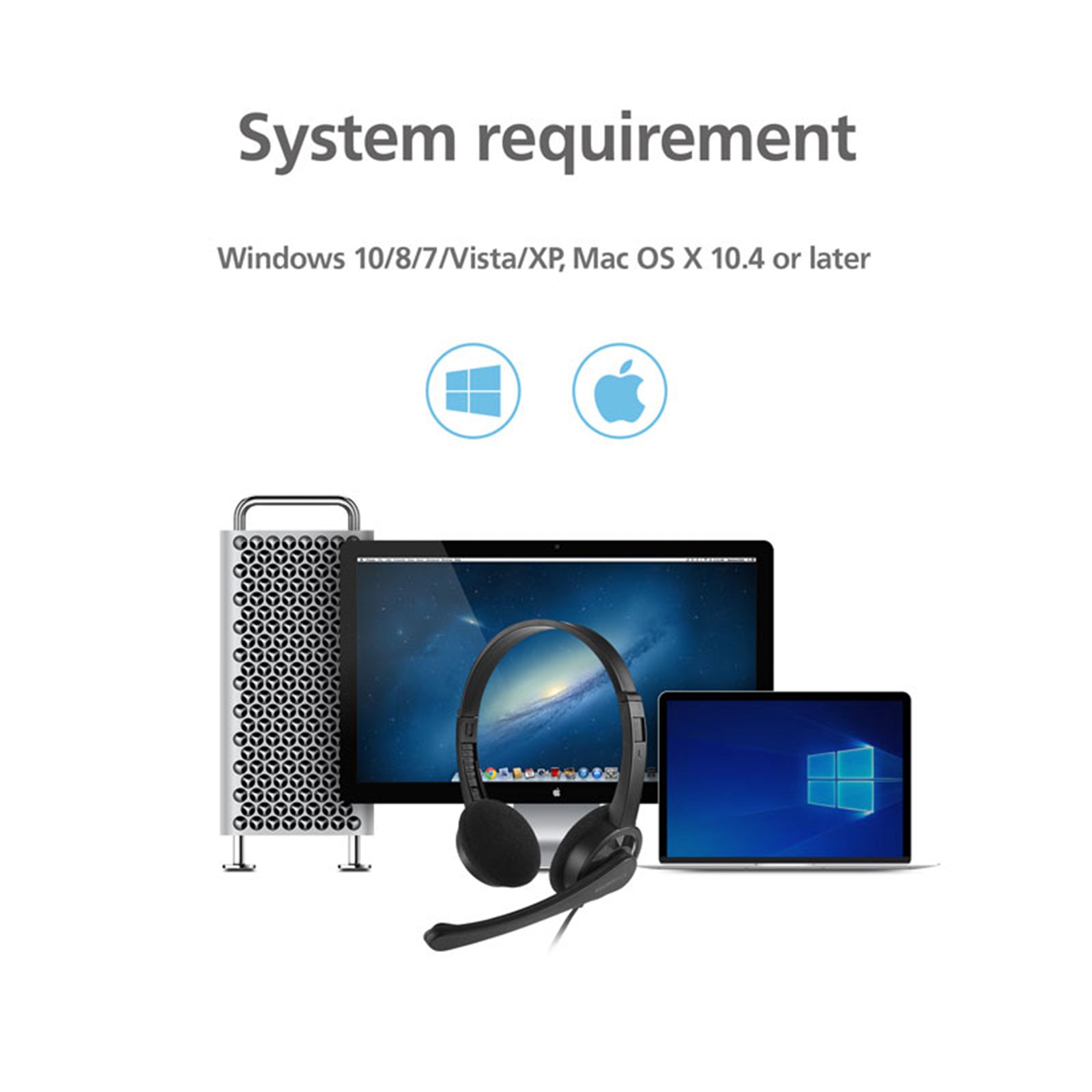 3.5mm Multi Device Stereo Headset with adjustable headband and padded earcups, designed for comfort and high fidelity sound.