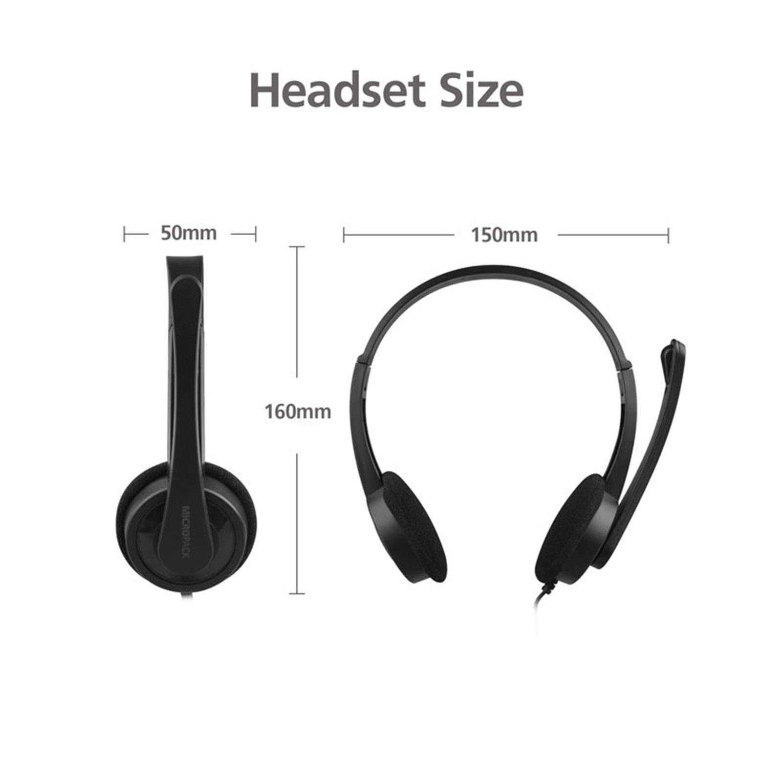 3.5mm Multi Device Stereo Headset with adjustable headband and padded earcups, designed for comfort and high fidelity sound.