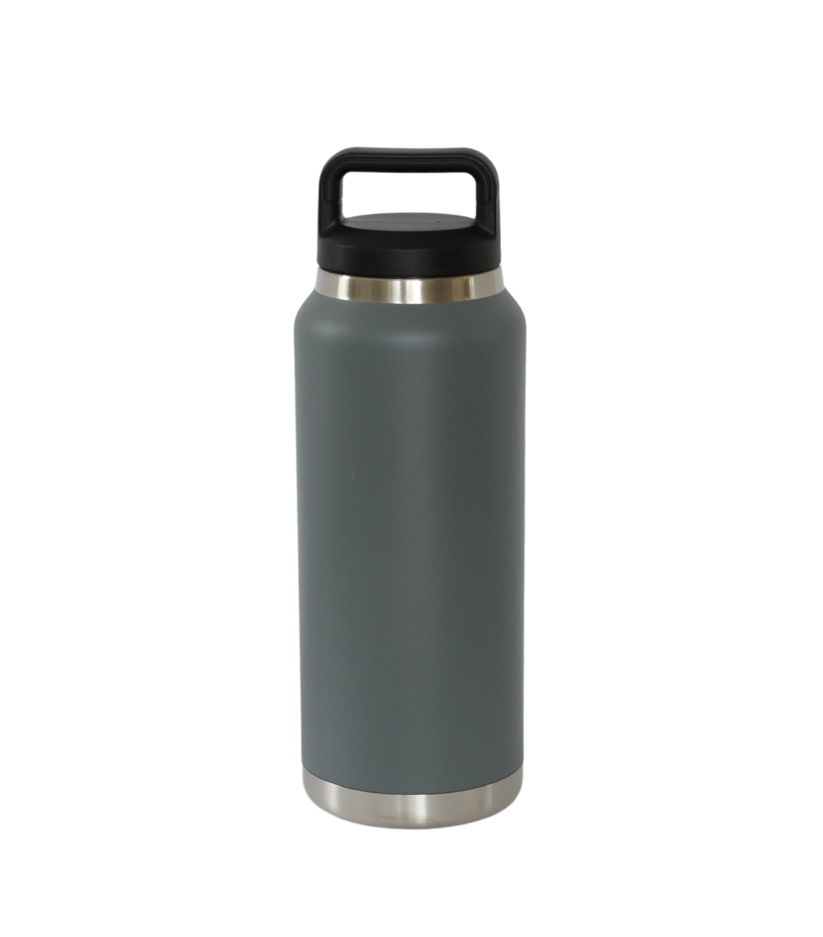 36 Oz Grey Stainless Steel Water Bottle with Twist-Off Cap, perfect for hydration on the go.