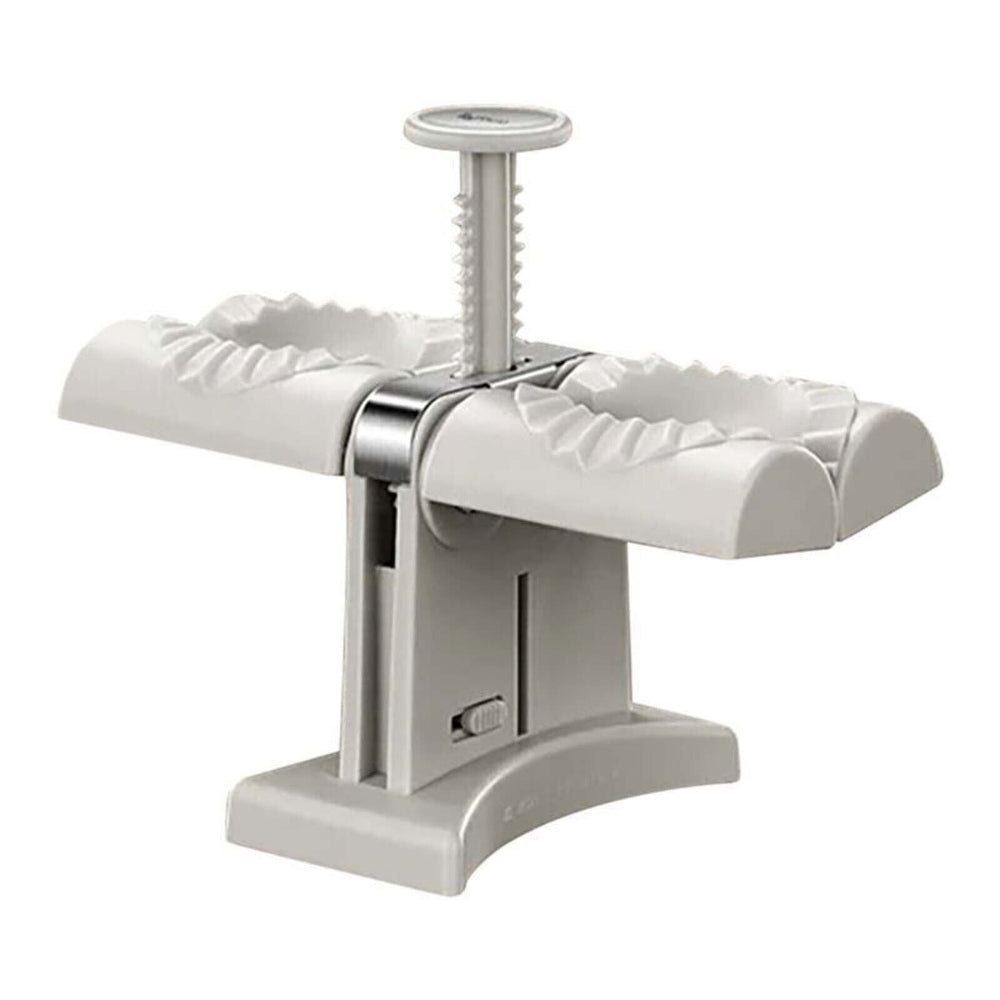 3PCS Double Head Dumpling Mould Automatic Dumpling Maker with stainless steel and PP material, designed for easy dumpling preparation.