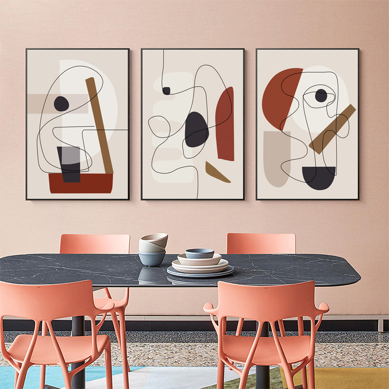 40cmx60cm Abstract Line Art by Picasso in a black frame, showcasing a modern and elegant design perfect for home decor.