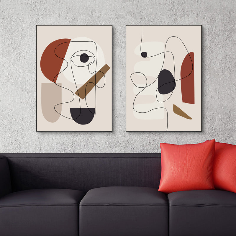 40cmx60cm Abstract Line Art by Picasso in a black frame, showcasing a modern and elegant design perfect for home decor.
