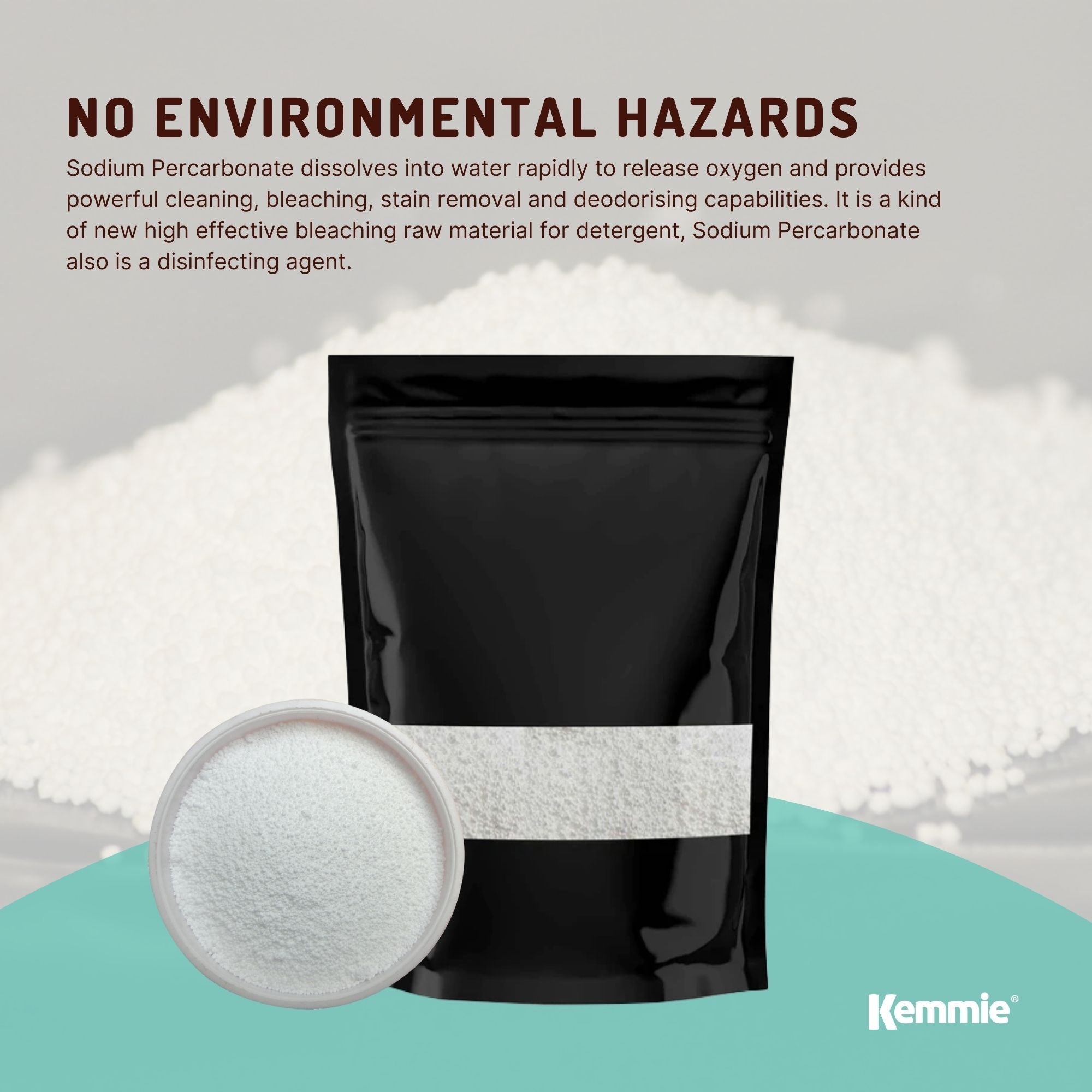 400g Sodium Percarbonate powder in a resealable bag, ideal for eco-friendly laundry cleaning and sanitising.