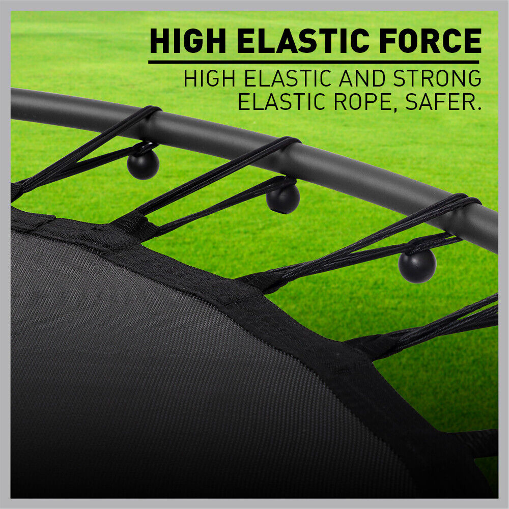 4.5ft Kids Trampoline with round shape, safety net, and colorful design suitable for indoor and outdoor use.