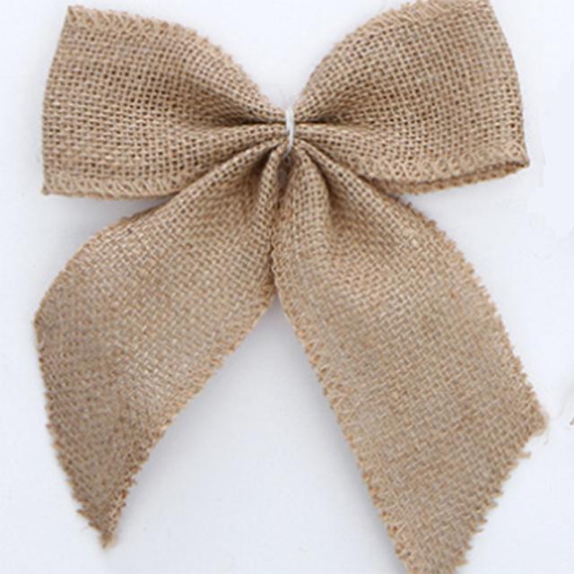 Set of 4 rustic Christmas bows in festive colors, perfect for holiday and wedding decorations.