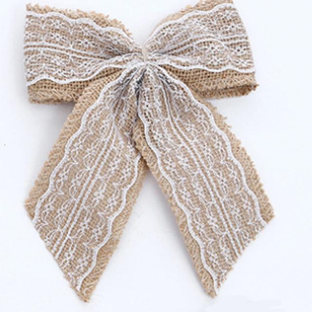 Set of 4 rustic Christmas bows in festive colors, perfect for holiday and wedding decorations.