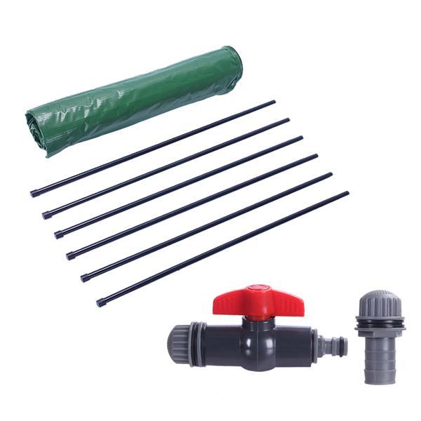 Collapsible 50/66/100 Gallon Rain Barrel made of durable PVC mesh cloth, ideal for rainwater harvesting in gardens.