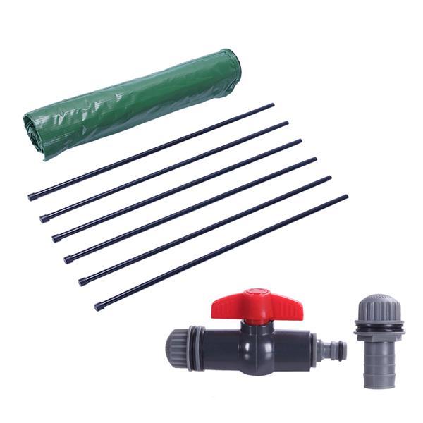 Collapsible 50/66/100 Gallon Rain Barrel made of durable PVC mesh cloth, ideal for rainwater harvesting in gardens.