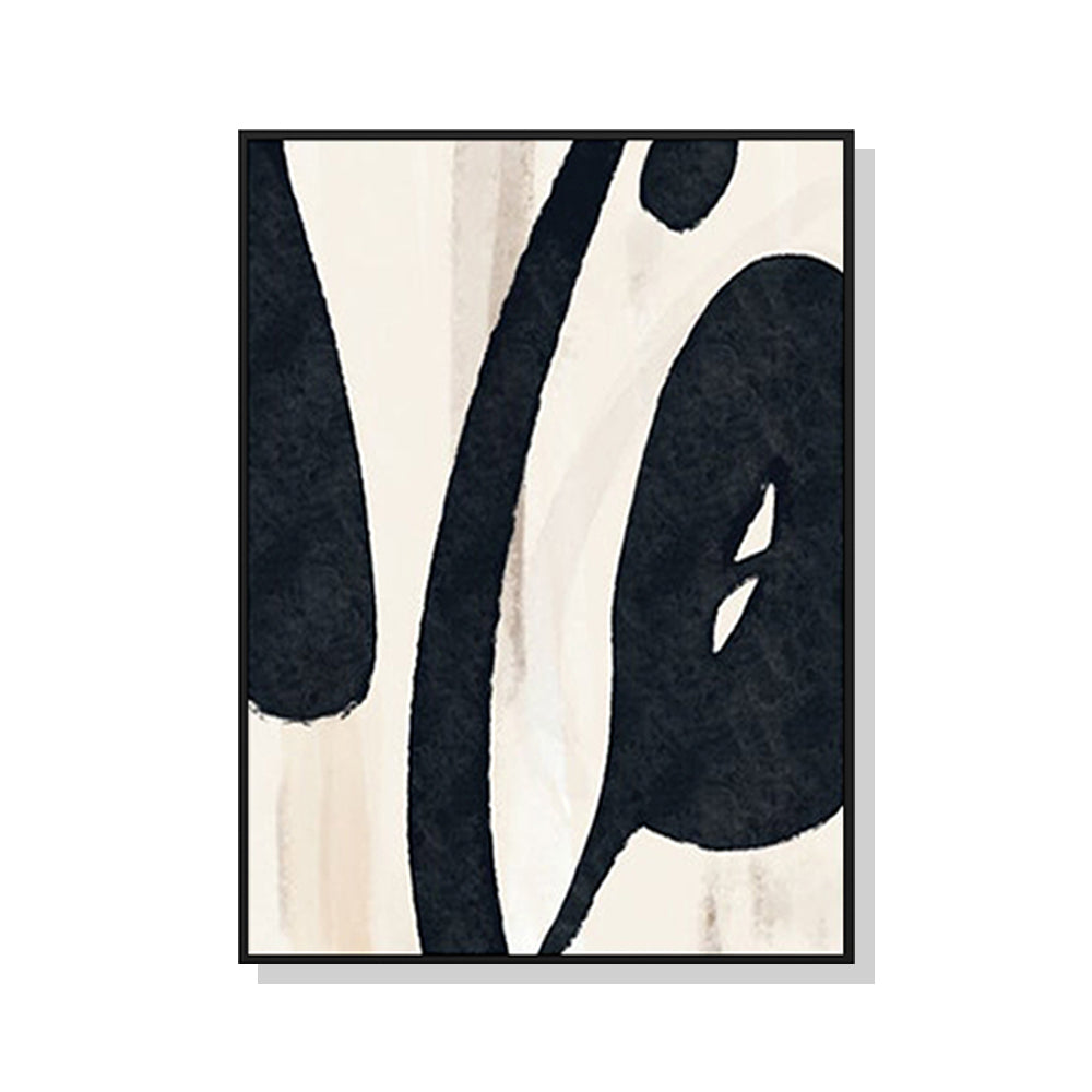 50cmx70cm black ink canvas wall art framed in black, showcasing a modern design perfect for home decor.