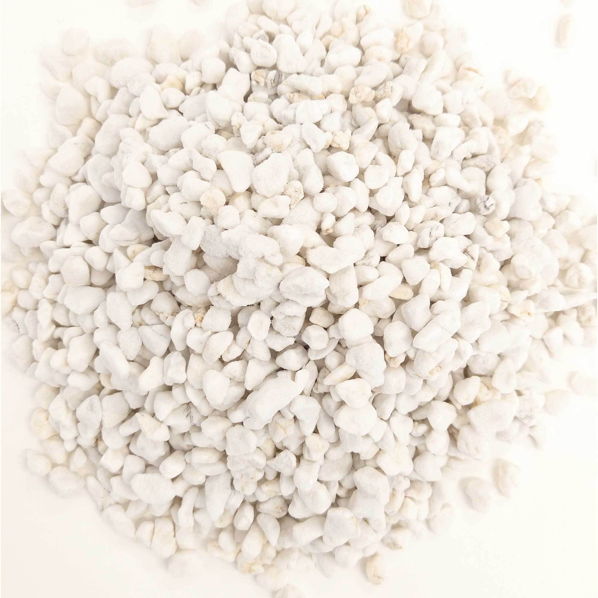50L bag of organic super coarse perlite for hydroponics and gardening, showcasing its lightweight and porous texture.