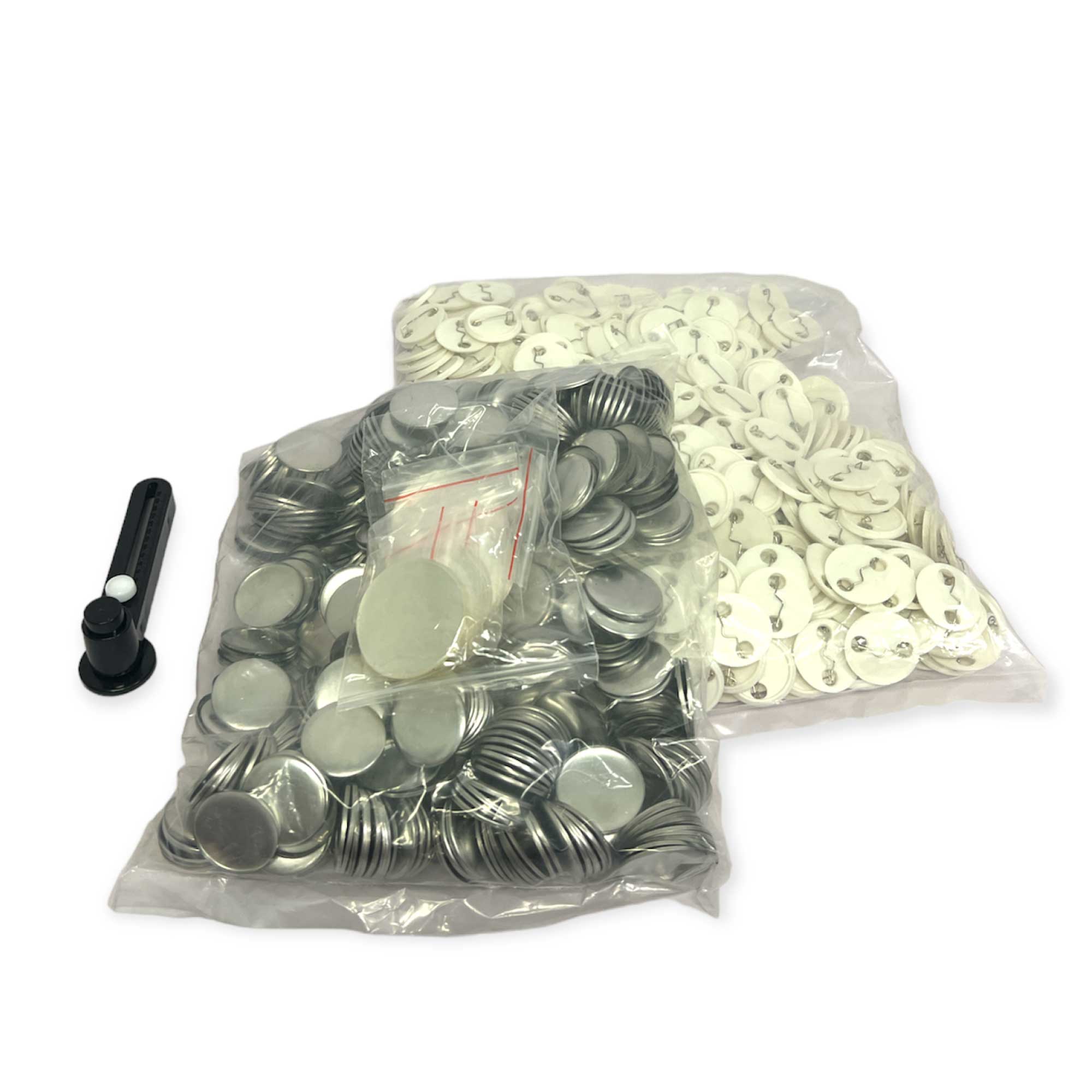 A collection of 500x 32mm button badges for DIY projects, showcasing various designs and colors.