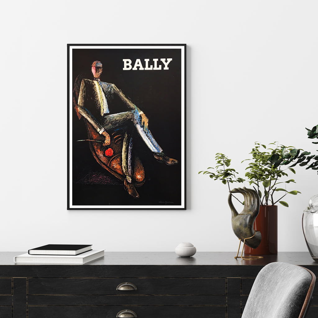 60cmx90cm Bally Man & Woman canvas wall art in a sleek black frame, showcasing a modern design perfect for home decor.