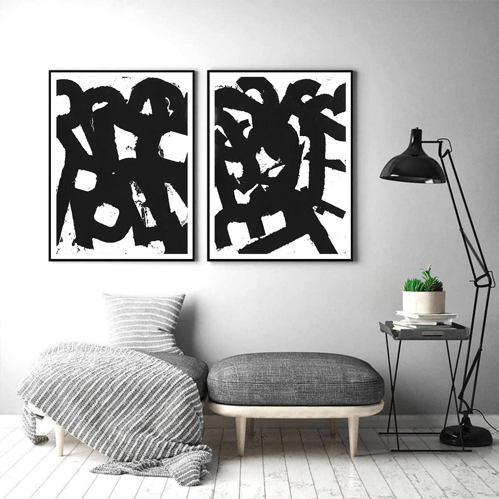 60cmx90cm Rock N Roll canvas wall art in a sleek black frame, showcasing vibrant colors and a modern floating effect.