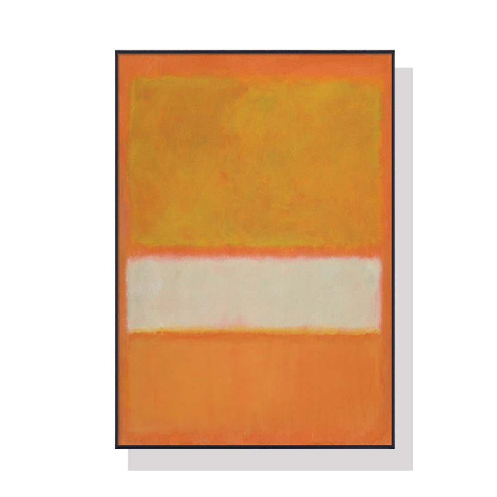 60cmx90cm Yellow By Mark Rothko canvas wall art framed in black, showcasing vibrant colors and a modern design.