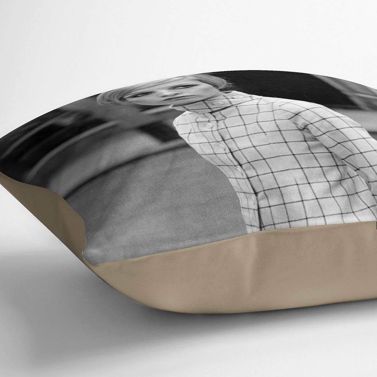 60s model Twiggy Cushion featuring vibrant abstract designs on luxurious vegan faux suede, perfect for home decor.