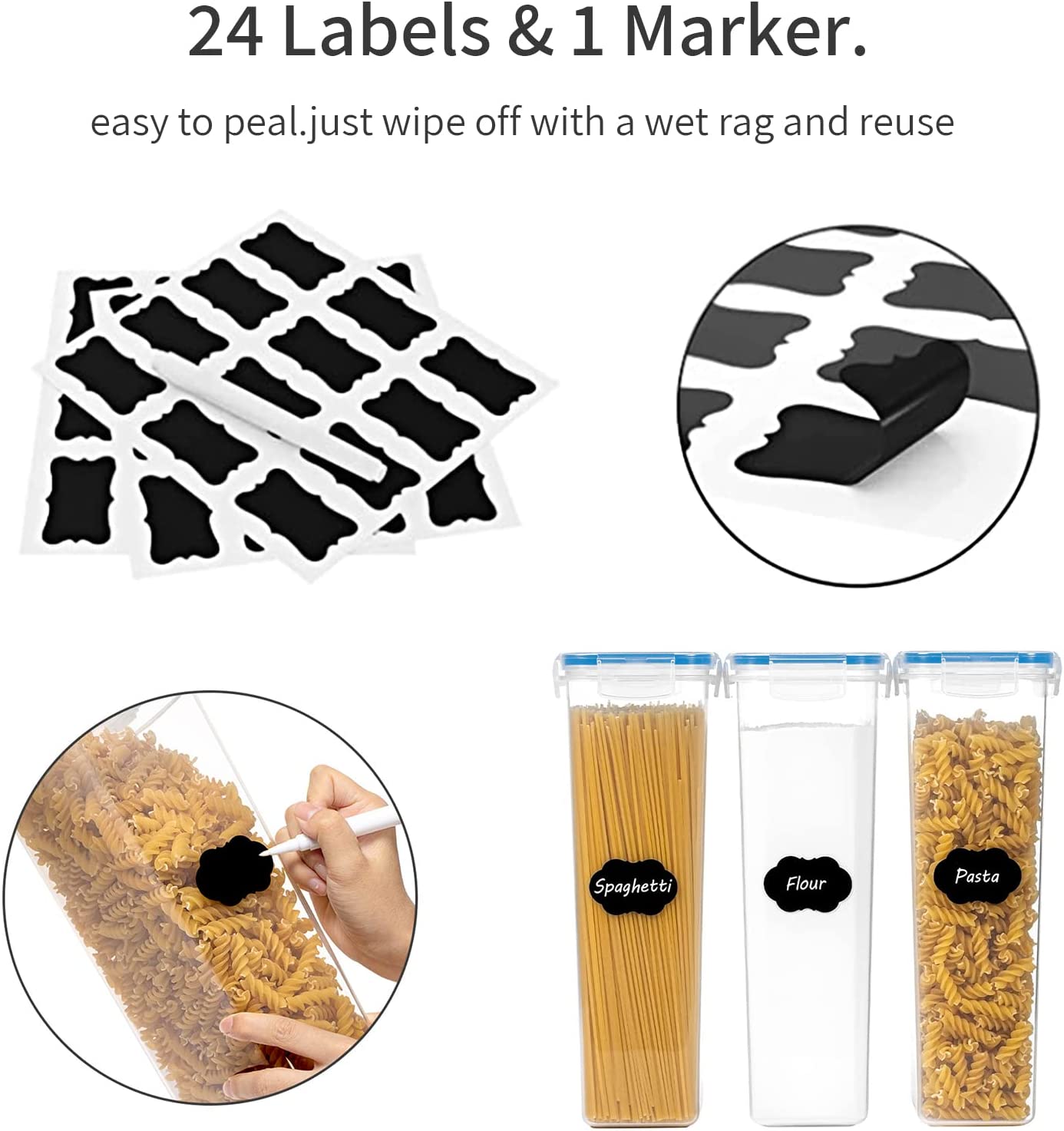 Set of 7 blue BPA-free plastic food storage containers, various sizes, stackable design for kitchen organization.