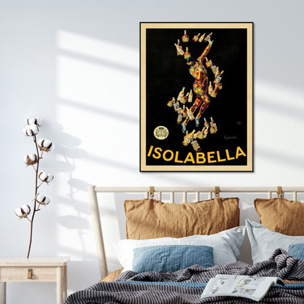 80cmx120cm Isolabella Black Frame Canvas Wall Art showcasing a modern design with a floating effect.