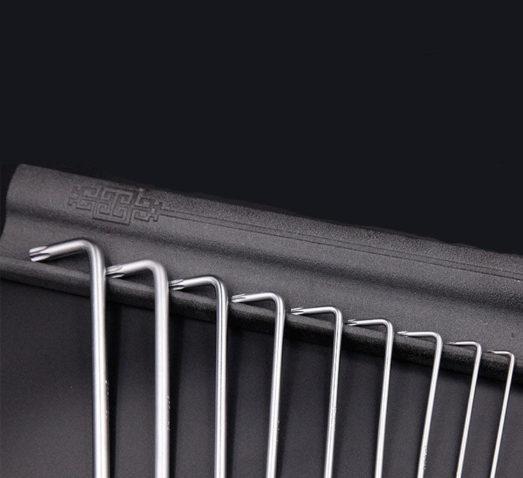 9 Pcs Torx Star Long Allen Key Set featuring various sizes from T10 to T50, made of durable CR-V steel.