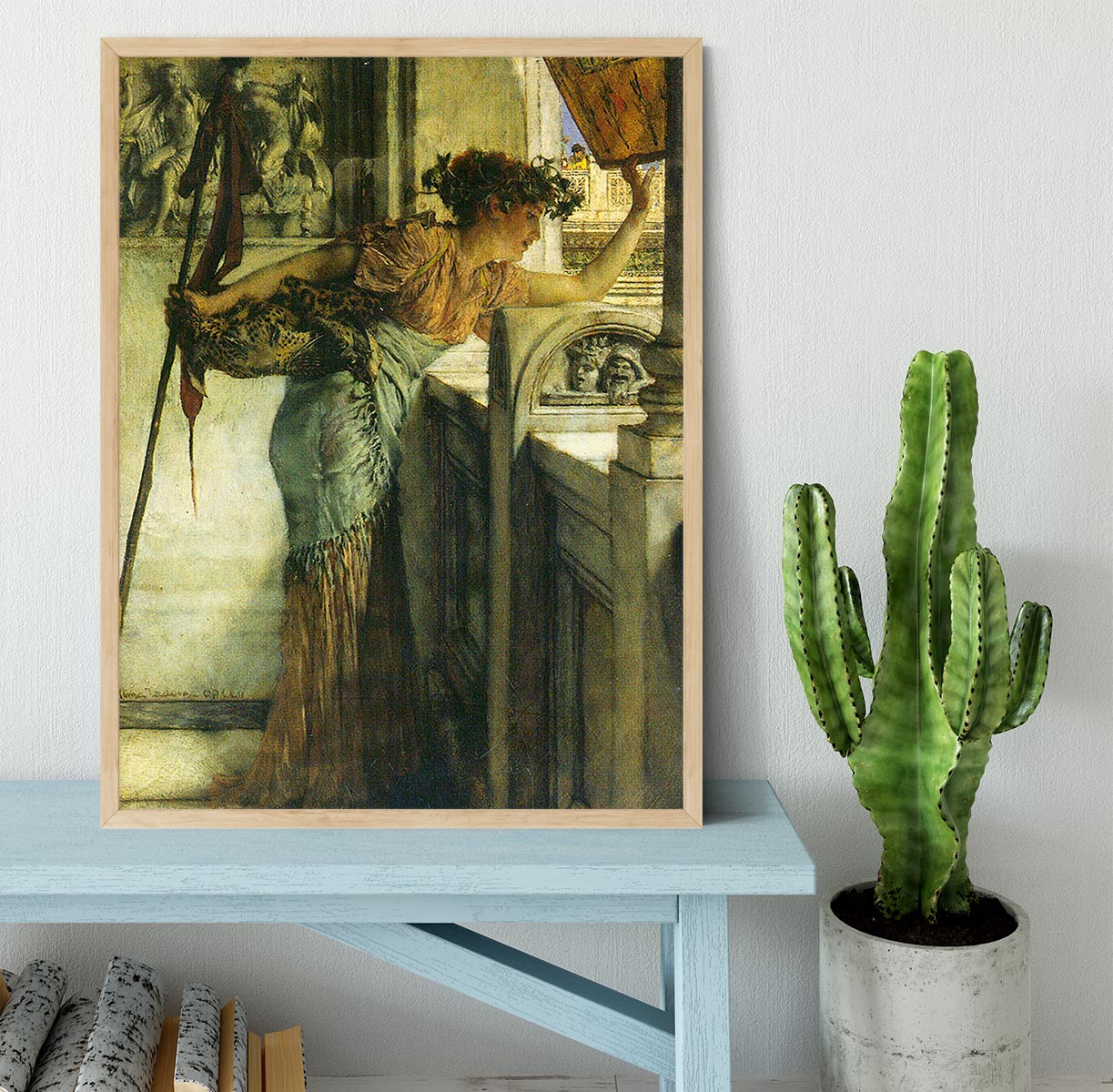A Bacchantin There he is! framed print by Alma Tadema, showcasing vibrant colors and intricate details in a stylish frame.