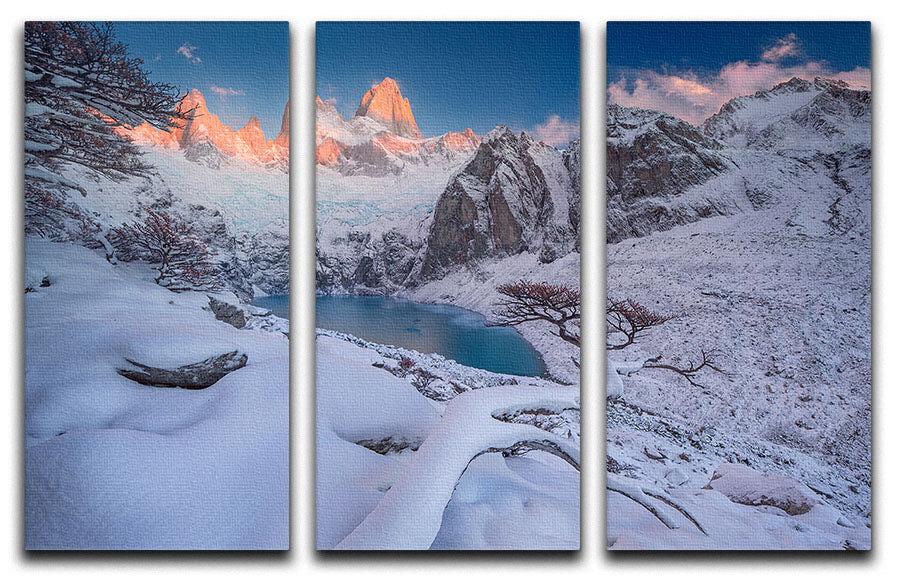 A stunning 3-panel canvas print featuring a captivating design, perfect for home or office decor.