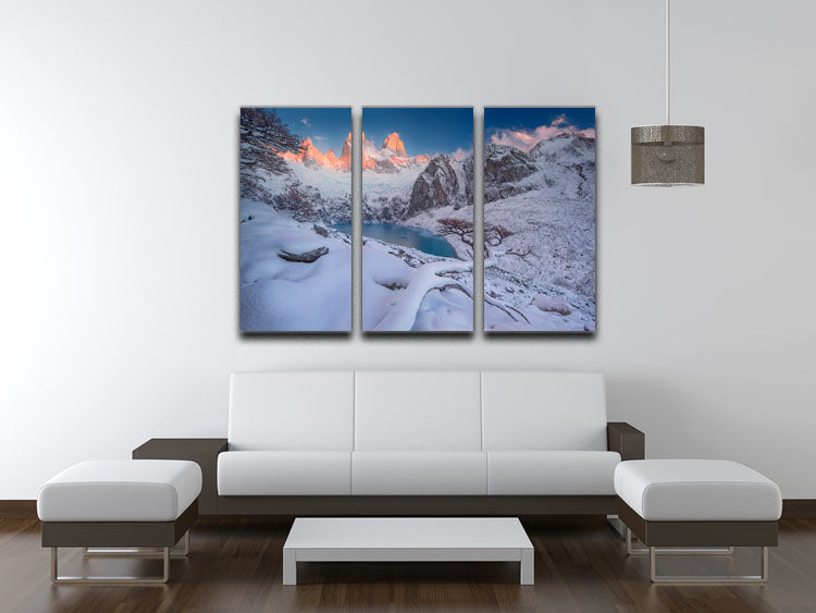 A stunning 3-panel canvas print featuring a captivating design, perfect for home or office decor.
