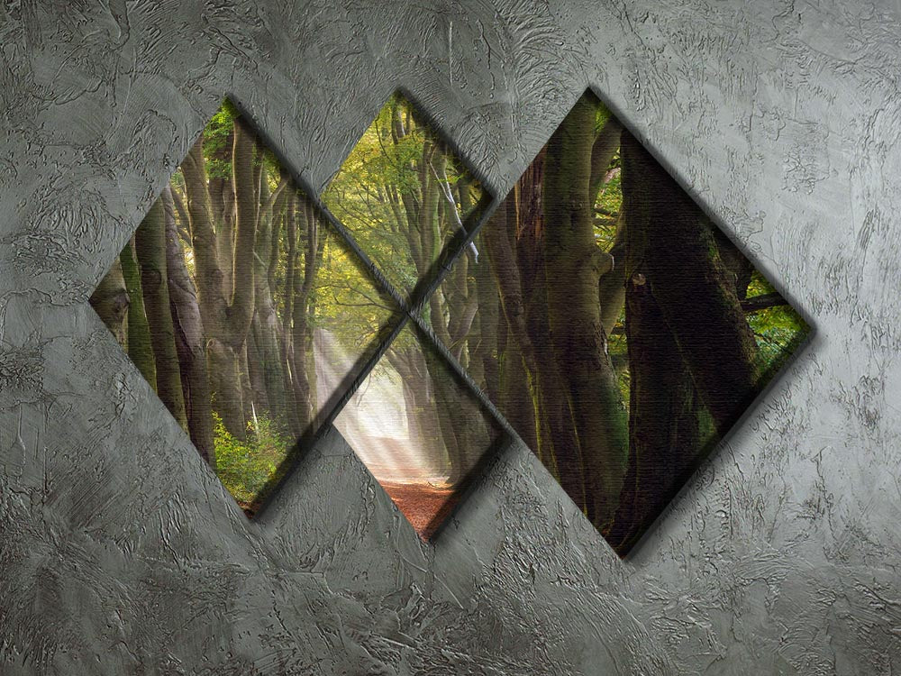 A Glorious Day 4 Square Multi Panel Canvas artwork featuring vibrant colors and intricate designs, displayed in a modern setting.