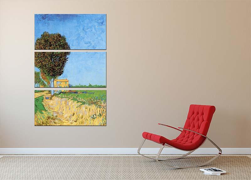 A stunning 3-panel canvas print of Van Gogh's A Lane near Arles, showcasing vibrant colors and intricate details.