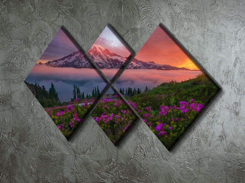 A Moment In Time 4 Square Multi Panel Canvas featuring four equal square sections that create a cohesive artwork.