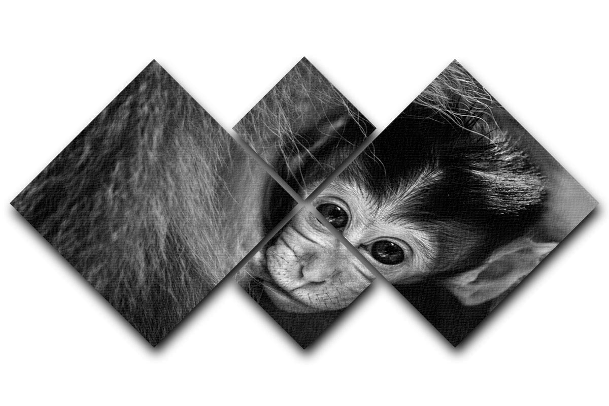 A beautiful 4-square multi-panel canvas artwork titled 'A Mother's Love', showcasing a harmonious design that captures maternal affection.