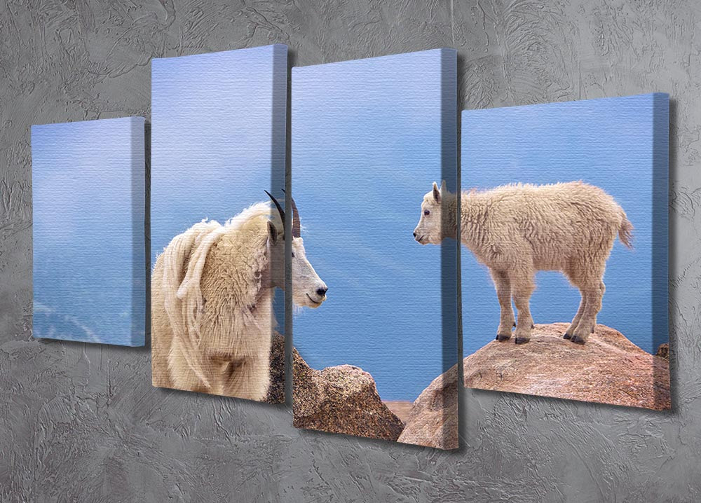 A beautiful 4-split canvas artwork depicting a mother's smile, showcasing four panels that create a cohesive and dynamic image.