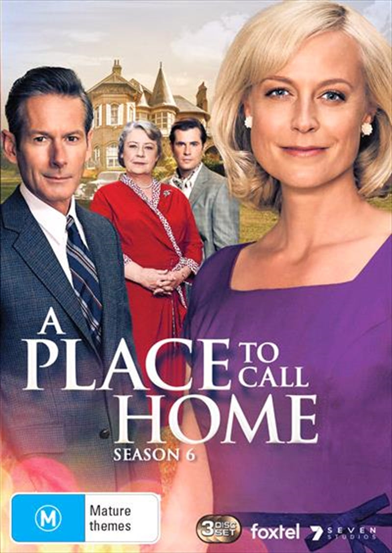 A Place To Call Home - Season 6 DVD cover featuring a mysterious woman symbolizing post-war struggles in Australia.