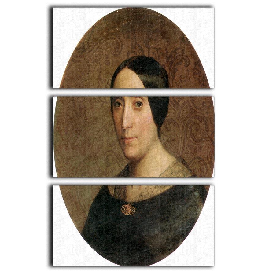 A stunning 3-panel canvas art featuring the portrait of Amelina Dufaud by Bouguereau, showcasing intricate details and vibrant colors.