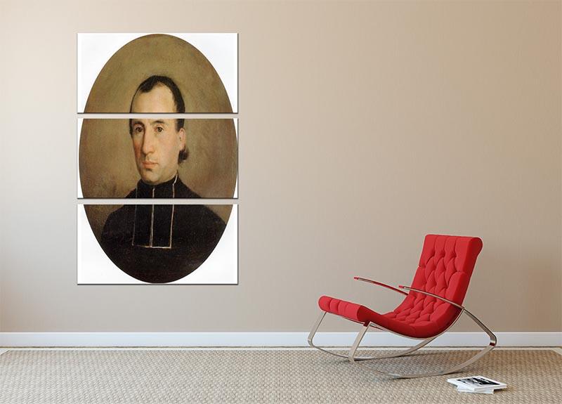 A stunning 3-panel canvas art featuring Eugene Bouguereau's portrait from 1850, showcasing intricate details and vibrant colors.