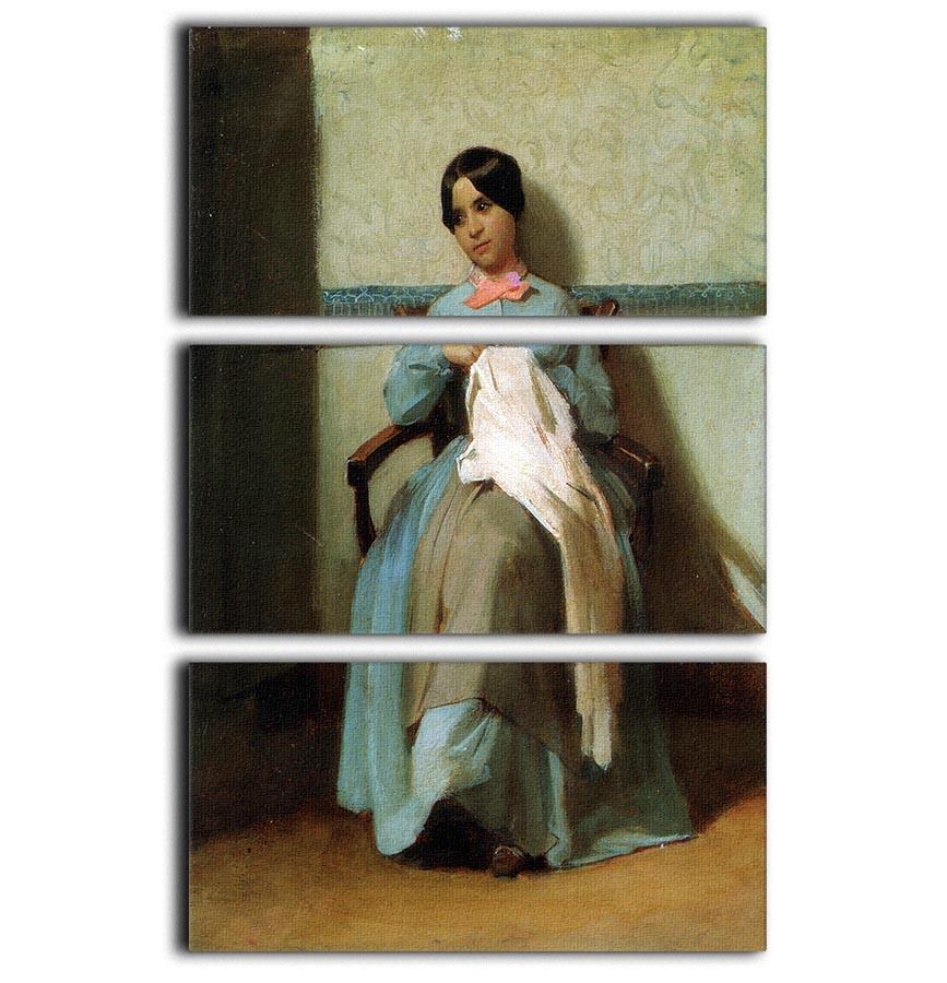 A stunning 3-panel canvas artwork featuring Bouguereau's 'A Portrait of Lonie Bouguereau', showcasing elegant design and vibrant colors.