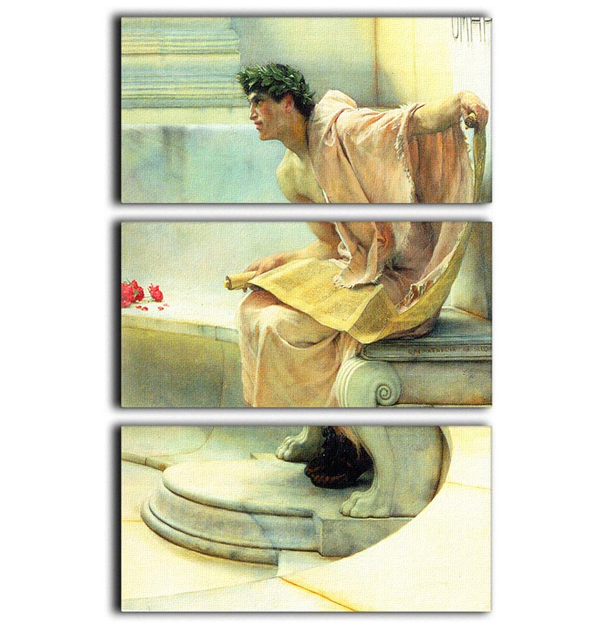 A stunning 3-panel canvas print of Homer detail 2 by Alma Tadema, showcasing intricate details and vibrant colors, perfect for elegant home decor.