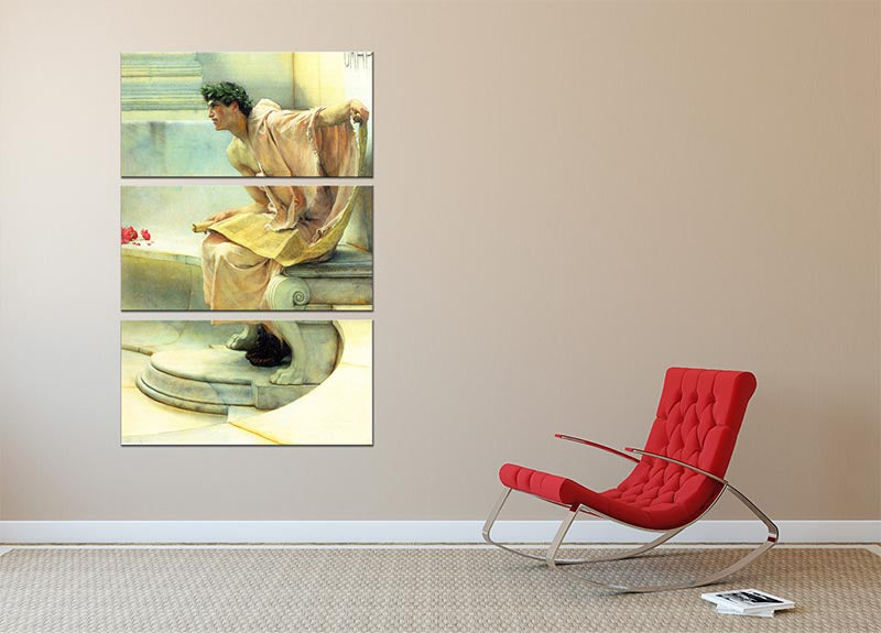 A stunning 3-panel canvas print of Homer detail 2 by Alma Tadema, showcasing intricate details and vibrant colors, perfect for elegant home decor.