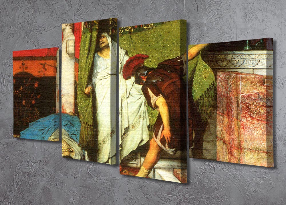 A Roman Conqueror detail 2 by Alma Tadema, displayed as a 4-split canvas artwork, showcasing vibrant colors and intricate details.