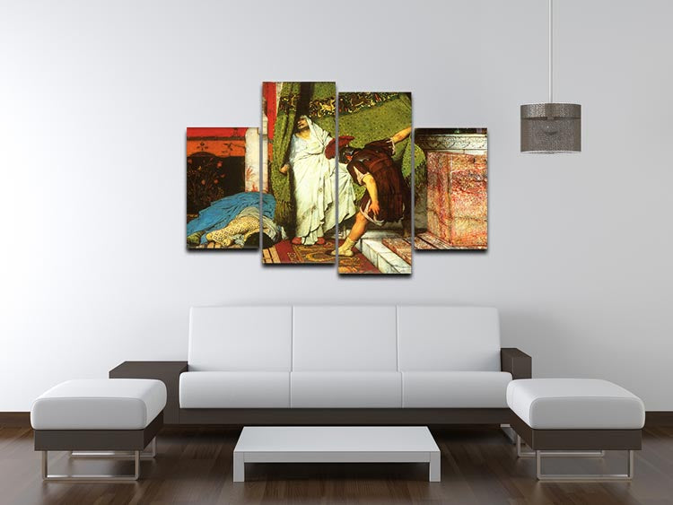 A Roman Conqueror detail 2 by Alma Tadema, displayed as a 4-split canvas artwork, showcasing vibrant colors and intricate details.