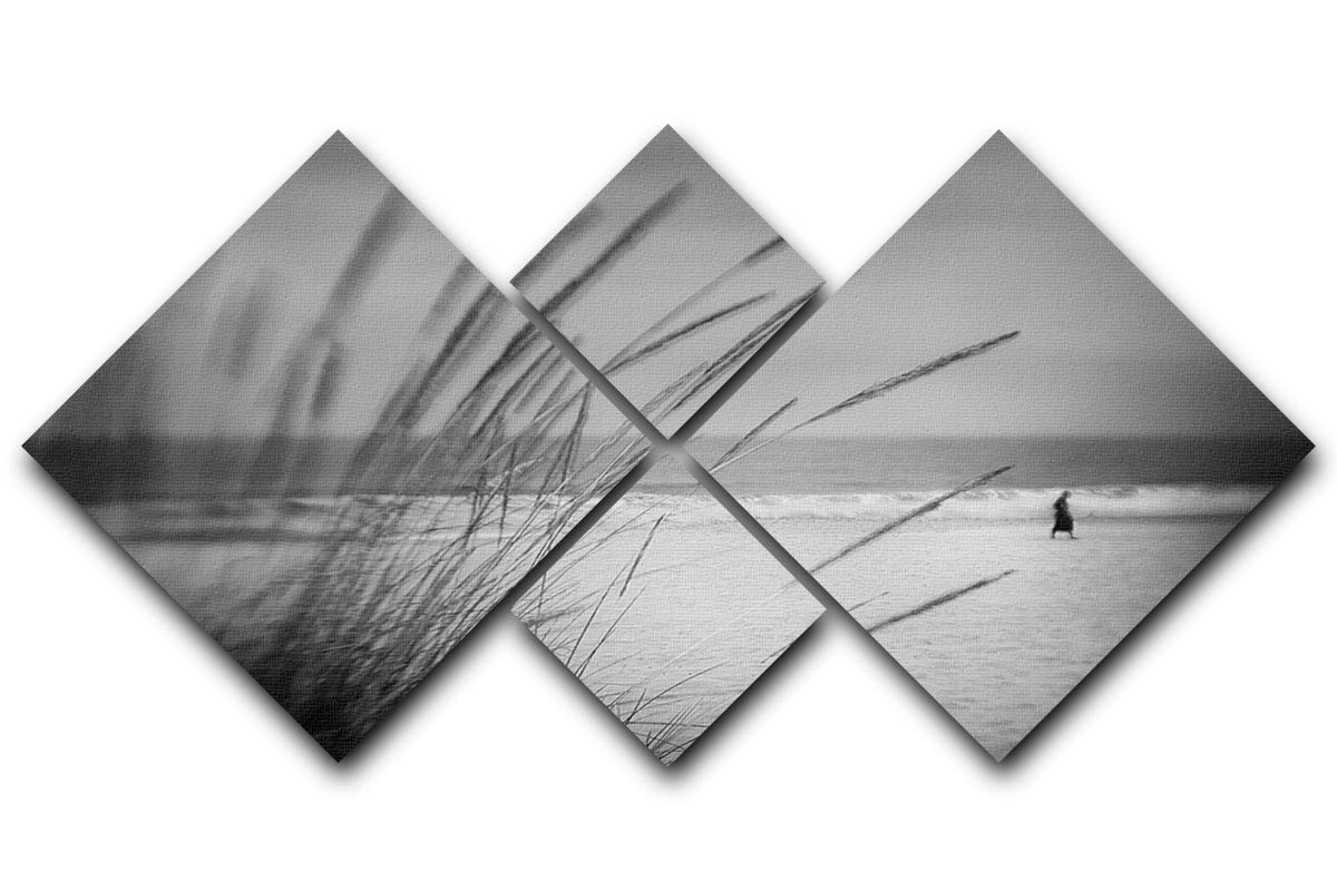 A beautiful 4-square multi panel canvas depicting a serene seafront scene, perfect for home decor.