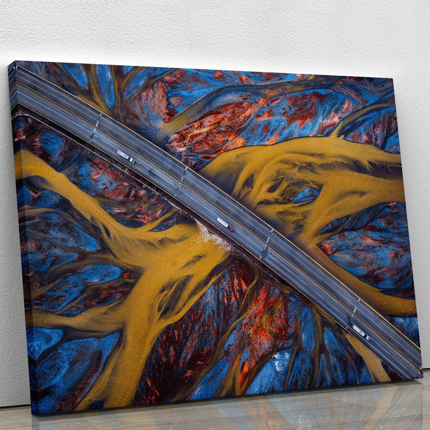 Above The Colorful River canvas print showcasing vibrant colors and intricate details, perfect for home or office decor.