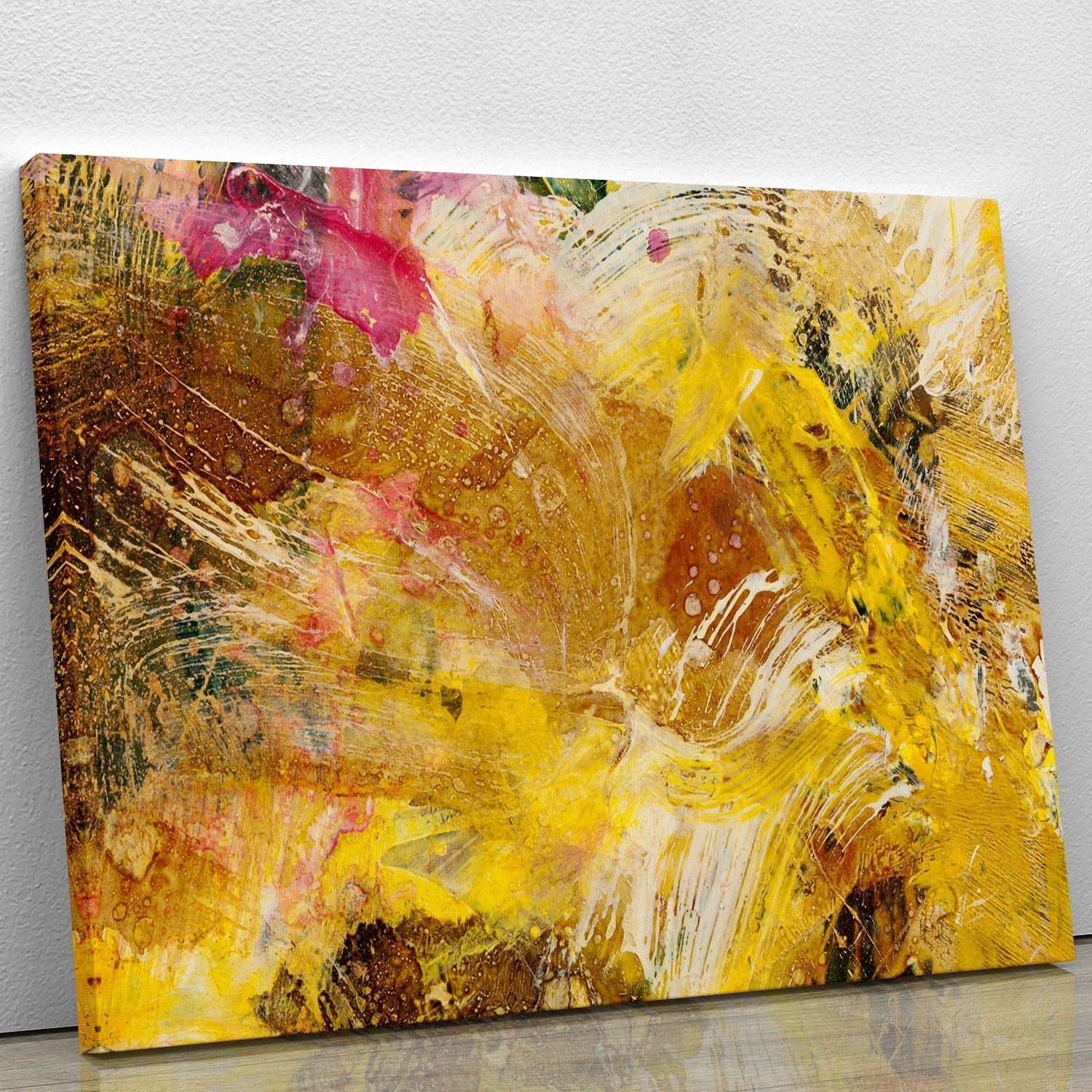 Abstract background canvas print featuring vibrant acrylic paint designs, perfect for modern home decor.