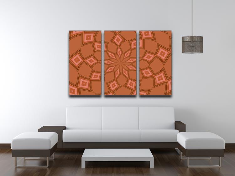 Abstract Diamonds 3 Split Panel Canvas Print showcasing three panels with a captivating diamond design, perfect for modern decor.